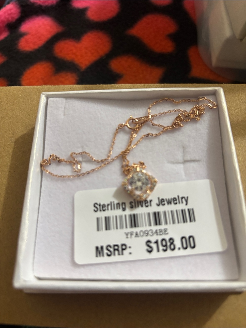 Sterling Silver Rose Gold Round Moissanite Diamond